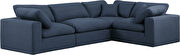4pcs 119-inch navy linen fabric comfy modular sectional sofa by Meridian additional picture 8