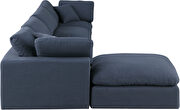 5pcs 158-inch navy linen fabric comfy modular sectional sofa by Meridian additional picture 6