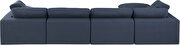 5pcs 158-inch navy linen fabric comfy modular sectional sofa by Meridian additional picture 7