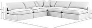 5pcs 118-inch white linen fabric comfy modular sectional sofa by Meridian additional picture 11