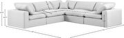 5pcs 119-inch white linen fabric comfy modular sectional sofa by Meridian additional picture 11