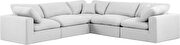 5pcs 119-inch white linen fabric comfy modular sectional sofa additional photo 3 of 11