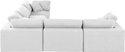 5pcs 119-inch white linen fabric comfy modular sectional sofa by Meridian additional picture 7