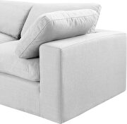 5pcs 119-inch white linen fabric comfy modular sectional sofa by Meridian additional picture 8