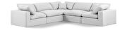 5pcs 119-inch white linen fabric comfy modular sectional sofa by Meridian additional picture 10