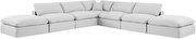 7pcs 157-inch white linen fabric comfy modular sectional sofa additional photo 4 of 11