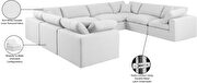 8pcs white linen fabric comfy modular sectional sofa by Meridian additional picture 12