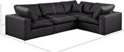 119-inch 4pcs black vegan leather comfy modular sectional sofa by Meridian additional picture 6