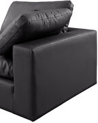 119-inch 4pcs black vegan leather comfy modular sectional sofa by Meridian additional picture 8