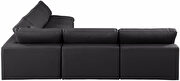 5pcs 118-inch black vegan leather comfy modular sectional sofa by Meridian additional picture 7