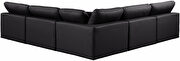 5pcs 118-inch black vegan leather comfy modular sectional sofa by Meridian additional picture 9