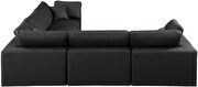 5pcs 119-inch black vegan leather comfy modular sectional sofa by Meridian additional picture 7