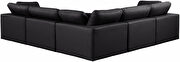 5pcs 119-inch black vegan leather comfy modular sectional sofa by Meridian additional picture 9