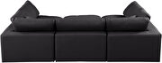 6pcs 119-inch black vegan leather comfy modular sectional sofa by Meridian additional picture 9