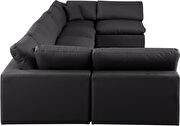 7pcs 197-inch black vegan leather comfy modular sectional sofa by Meridian additional picture 7