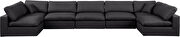 7pcs 197-inch black vegan leather comfy modular sectional sofa by Meridian additional picture 8