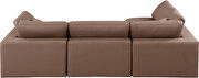 4pcs 119-inch brown vegan leather comfy modular sectional sofa by Meridian additional picture 9