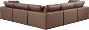 5pcs 119-inch brown vegan leather comfy modular sectional sofa by Meridian additional picture 9