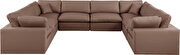 8pcs brown vegan leather comfy modular sectional sofa by Meridian additional picture 8
