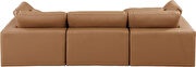 4pcs cognac vegan leather comfy modular sectional sofa by Meridian additional picture 10