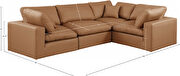 119-inch 4pcs cognac vegan leather comfy modular sectional sofa by Meridian additional picture 6