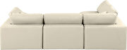 4pcs 119-inch cream vegan leather comfy modular sectional sofa by Meridian additional picture 7