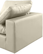 4pcs 119-inch cream vegan leather comfy modular sectional sofa by Meridian additional picture 10