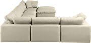 7pcs cream vegan leather comfy modular sectional sofa by Meridian additional picture 6