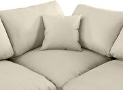 7pcs 197-inch cream vegan leather comfy modular sectional sofa by Meridian additional picture 8