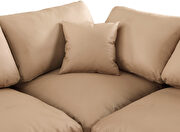 7pcs 157-inch tan vegan leather comfy modular sectional sofa by Meridian additional picture 8