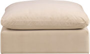 Modern beige velvet fabric modular ottoman additional photo 3 of 3