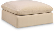 Modern beige velvet fabric modular ottoman additional photo 4 of 3