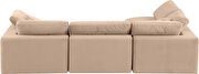 Modern 119-inch 4pcs beige velvet fabric modular sectional by Meridian additional picture 11