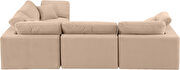 Modern 4pcs 119-inch beige velvet fabric modular sectional by Meridian additional picture 6