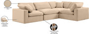 Modern 4pcs 119-inch beige velvet fabric modular sectional by Meridian additional picture 10