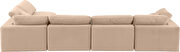 Modern 158-inch 5pcs beige velvet fabric modular sectional by Meridian additional picture 10