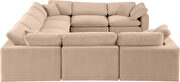 Modern 8pcs beige velvet fabric modular sectional by Meridian additional picture 8