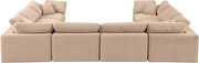 Modern 8pcs beige velvet fabric modular sectional by Meridian additional picture 9