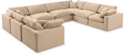 Modern 8pcs beige velvet fabric modular sectional by Meridian additional picture 10