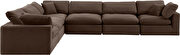 Modern 158-inch 6pcs brown velvet fabric modular sectional by Meridian additional picture 7
