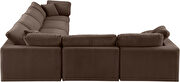 Modern 158-inch 6pcs brown velvet fabric modular sectional by Meridian additional picture 8