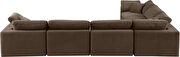 Modern 158-inch 6pcs brown velvet fabric modular sectional by Meridian additional picture 9