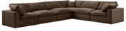 Modern 158-inch 6pcs brown velvet fabric modular sectional by Meridian additional picture 10