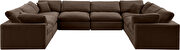 Modern 8pcs brown velvet fabric modular sectional by Meridian additional picture 7