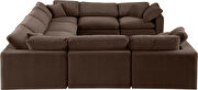 Modern 8pcs brown velvet fabric modular sectional by Meridian additional picture 8