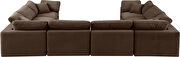 Modern 8pcs brown velvet fabric modular sectional by Meridian additional picture 9