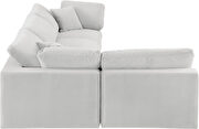 Modern 119-inch 4pcs cream velvet fabric modular sectional by Meridian additional picture 7