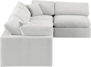 Modern 119-inch 4pcs cream velvet fabric modular sectional by Meridian additional picture 9