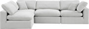 Modern 119-inch 4pcs cream velvet fabric modular sectional by Meridian additional picture 10