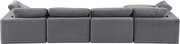Modern 5pcs gray velvet fabric modular sectional by Meridian additional picture 11